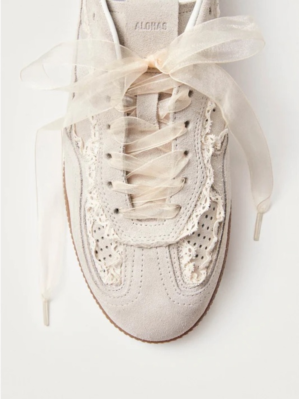 ALOHAS Crochet Cream Leather Sneaker